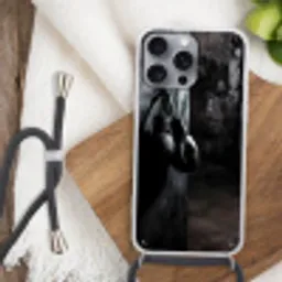 Bokshandschoenen - Muur - Duister - Zwart Hoesje iPhone 16 Pro Max met koord klein -sfeer4