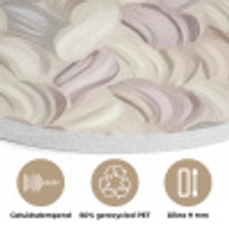Abstract - Golvend - Pastel Akoestische PET Vilt - Rond klein 838 -closeup_NL