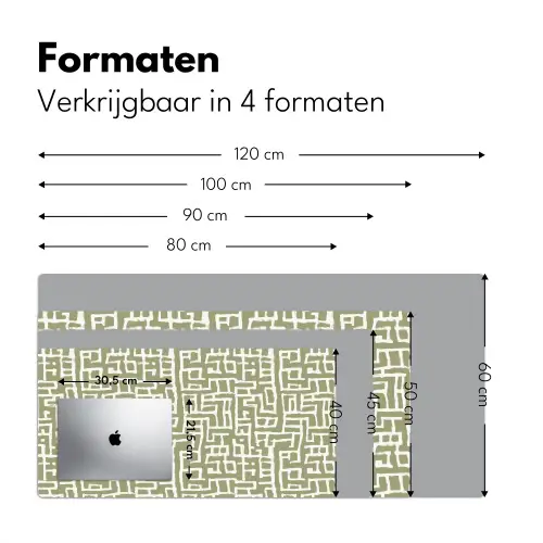 Grafisch - Patroon - Groen Muismat XXL klein 681 -sfeer5