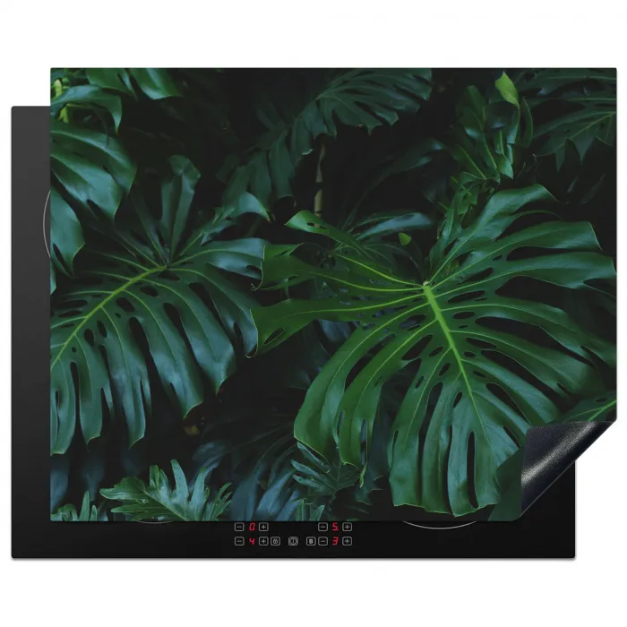 Monstera -  Inductie beschermer - Bladeren - Tropical - Afdekplaat voor kookplaat Inductie beschermer vinyl 3mm groot -3d
