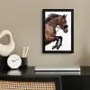 Paard - Springen - Modern fotolijst zwart zonder passe partout klein -sfeer1