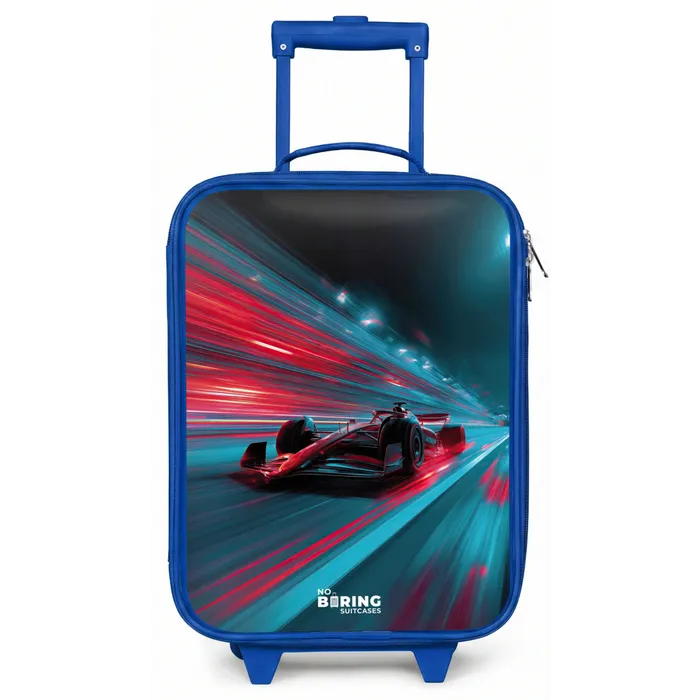 Raceauto - Baan - Neon - Verlichting Kinderkoffer - Blauw klein -zz3dotto
