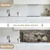 Schotse hooglander - Zwart - Wit - Hout keuken achterwand 2 middel -voor-na_DE