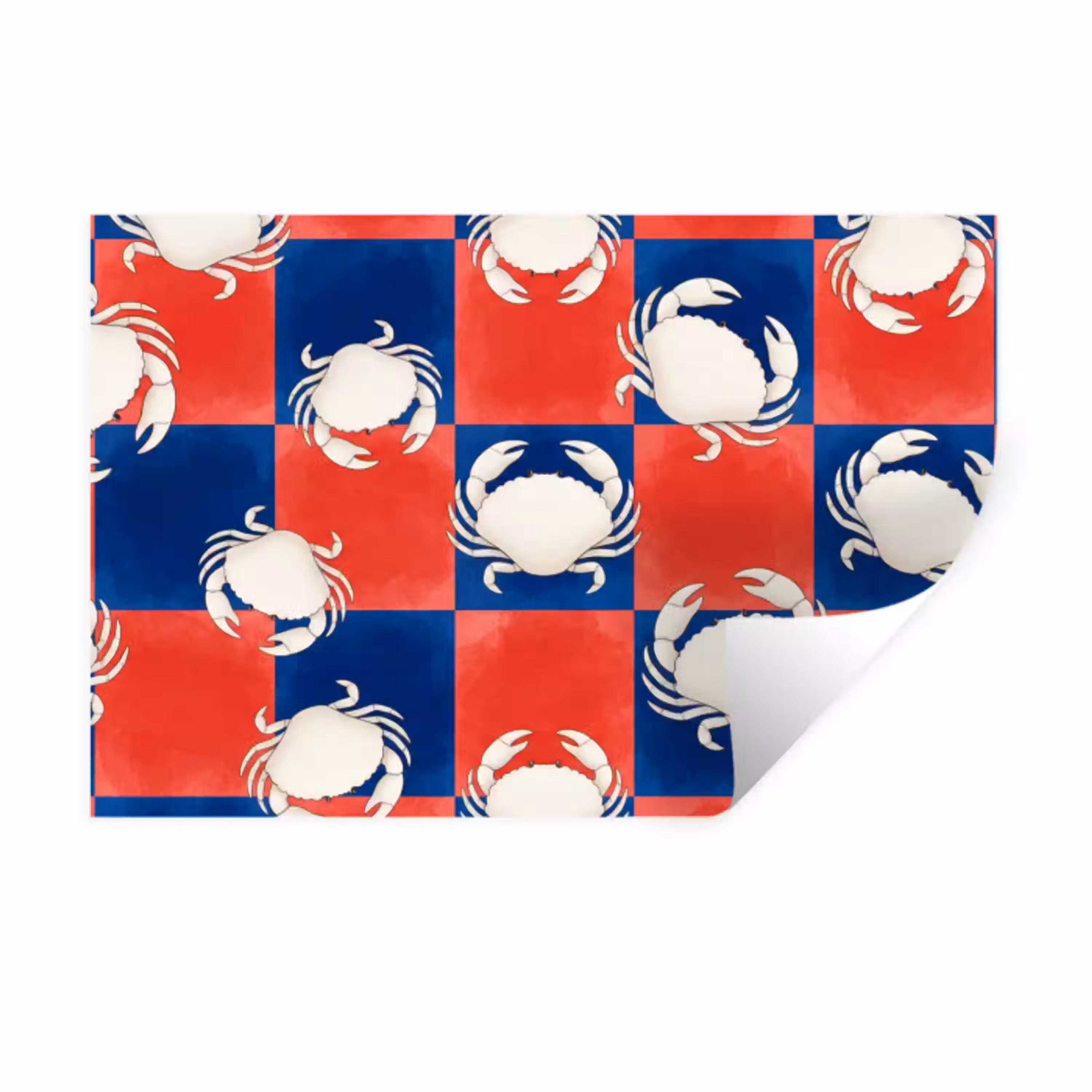 Patroon - Zeeleven - Rood - Blauw - Abstract Muursticker klein -3d