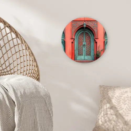 Lantaarn - Deur - Turquoise Wandcirkel kunststof plaat 5mm dik klein -sfeer5