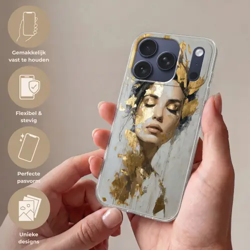 Sierlijk - Vrouw - Goud - Ogen Telefoonhoesje iPhone 17 Pro klein -sfeer3_NL