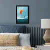 Kitesurfer - Oranje - Zee - Lucht fotolijst zwart zonder passe partout klein -sfeer3