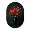 Boeket - Tulpen - Vaas - Rood Wandcirkel Ovaal Glas middel -3d