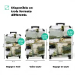 Penseelstreken - Groen - Abstract - Japandi NBS - Handbagage koffer - Volwassenen Unisex middel zzzzzzVergelijking_3FR