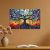 Kleurrijk - Levensboom - Bloemen - Abstract Canvas - Meerluiken 3 luik klein -sfeer5