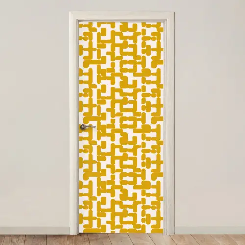 Geel - Beige - Patroon deurposter klein 289 -3d_beige