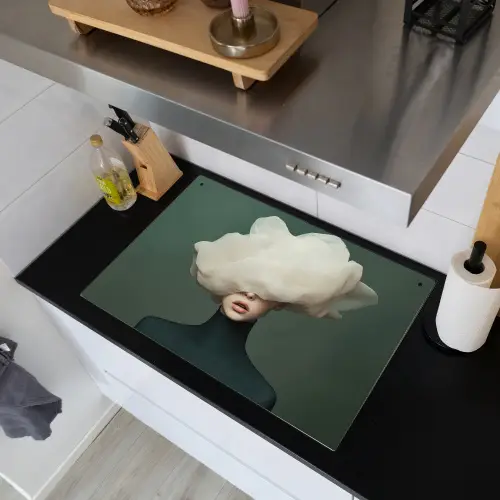 Hoed - Vrouw - Beige Inductie beschemer met haakjes klein -sfeer1