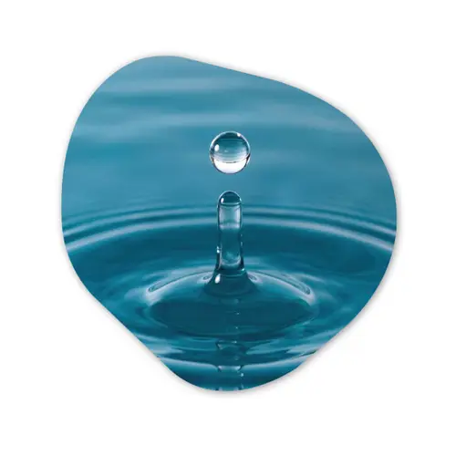 Waterdruppel - Water - Oppervlakte Wandcirkel Organisch Aluminium middel -3d
