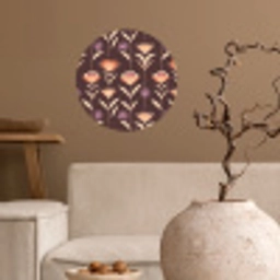 Elegant - Retro - Bruin Wandcirkel behangsticker klein 186 -sfeer1