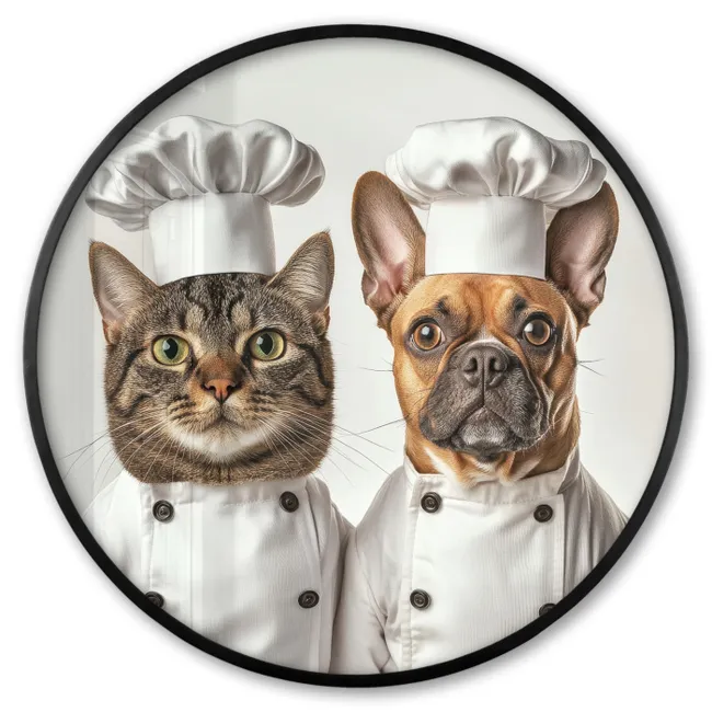 Photo Frame Round - Cat - Dog - Cook clothing