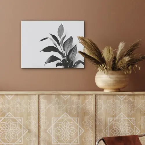Plant - Bladeren - Minimalistisch - Zwart PET vilt klein -sfeer4