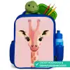Giraffe - Wimpers - Minimalistisch - Roze Kinderrugzak - Blauw middel -inhoud_NL