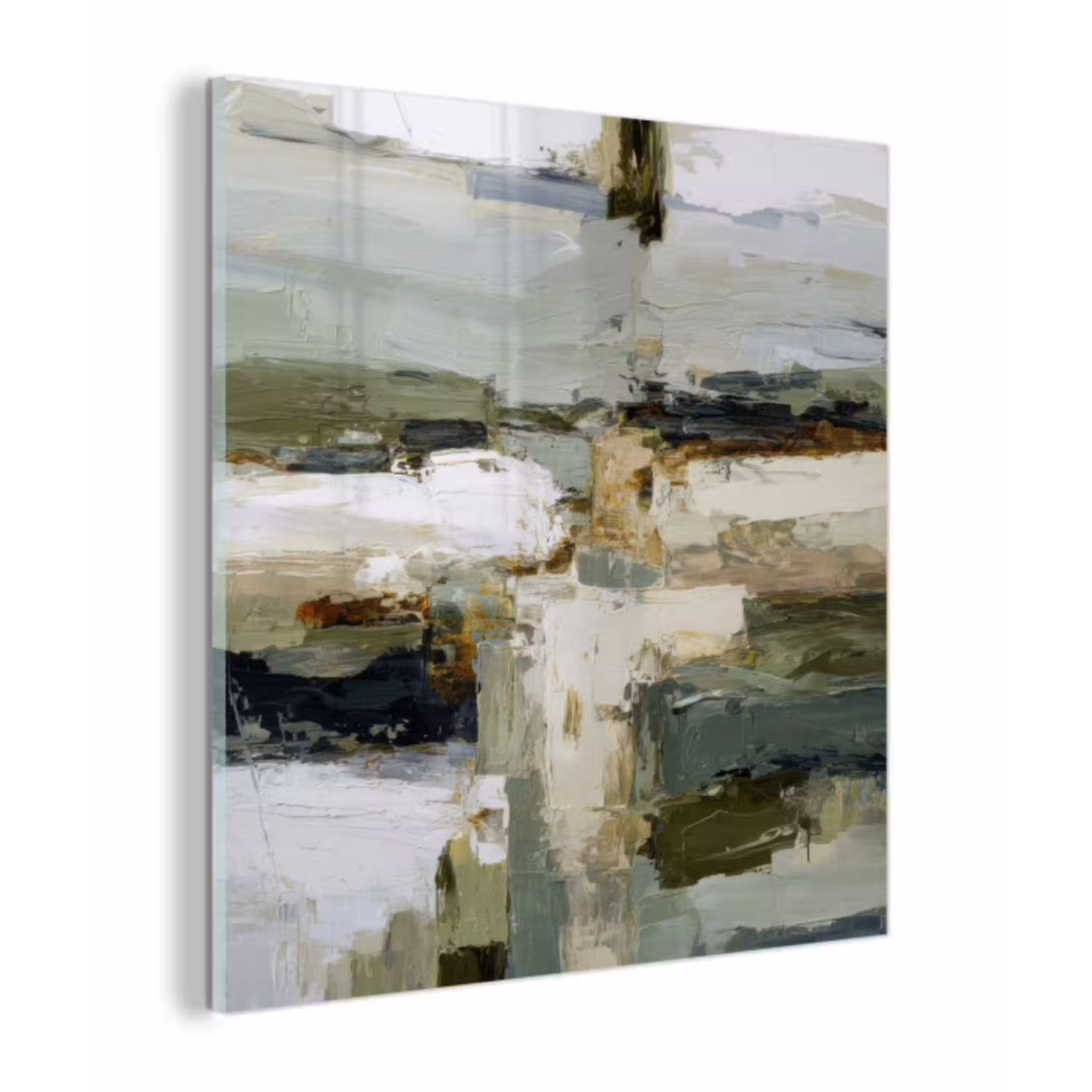 Penseelstreken - Groen - Abstract - Japandi plexiglas 5mm klein -z3d