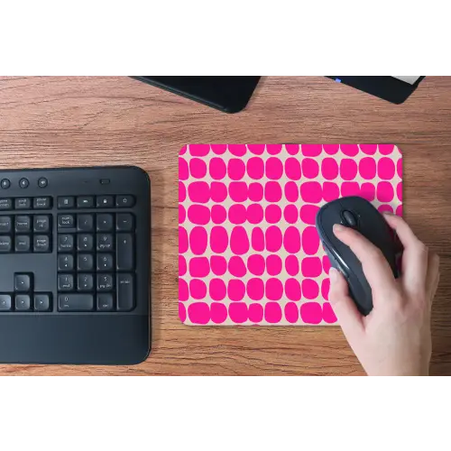 Stippen - Patroon - Roze muismat rubber klein 262 -toetsenbord