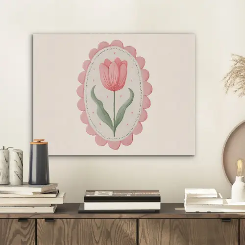 Tulp - Lijst - Ovaal - Illustratie PET vilt klein -sfeer1