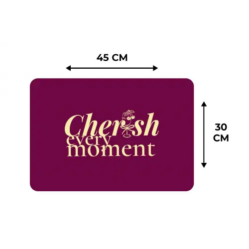 Cherish every moment - Cocktailglas - Bordeaux Placemat vinyl groot -specs