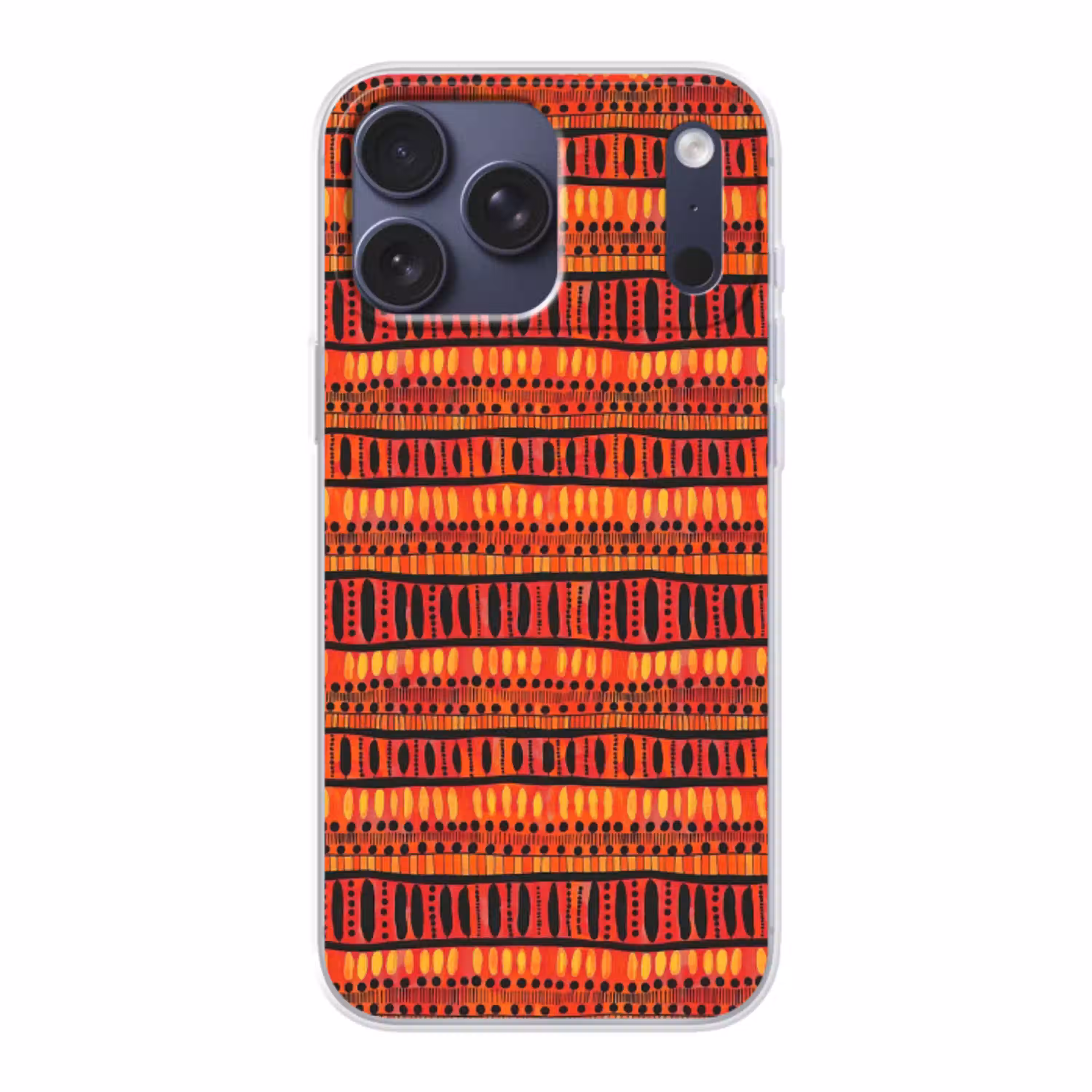Rood - Oranje - Etnisch - Expressief - Patroon Telefoonhoesje iPhone 17 Pro Max klein 879 -3d