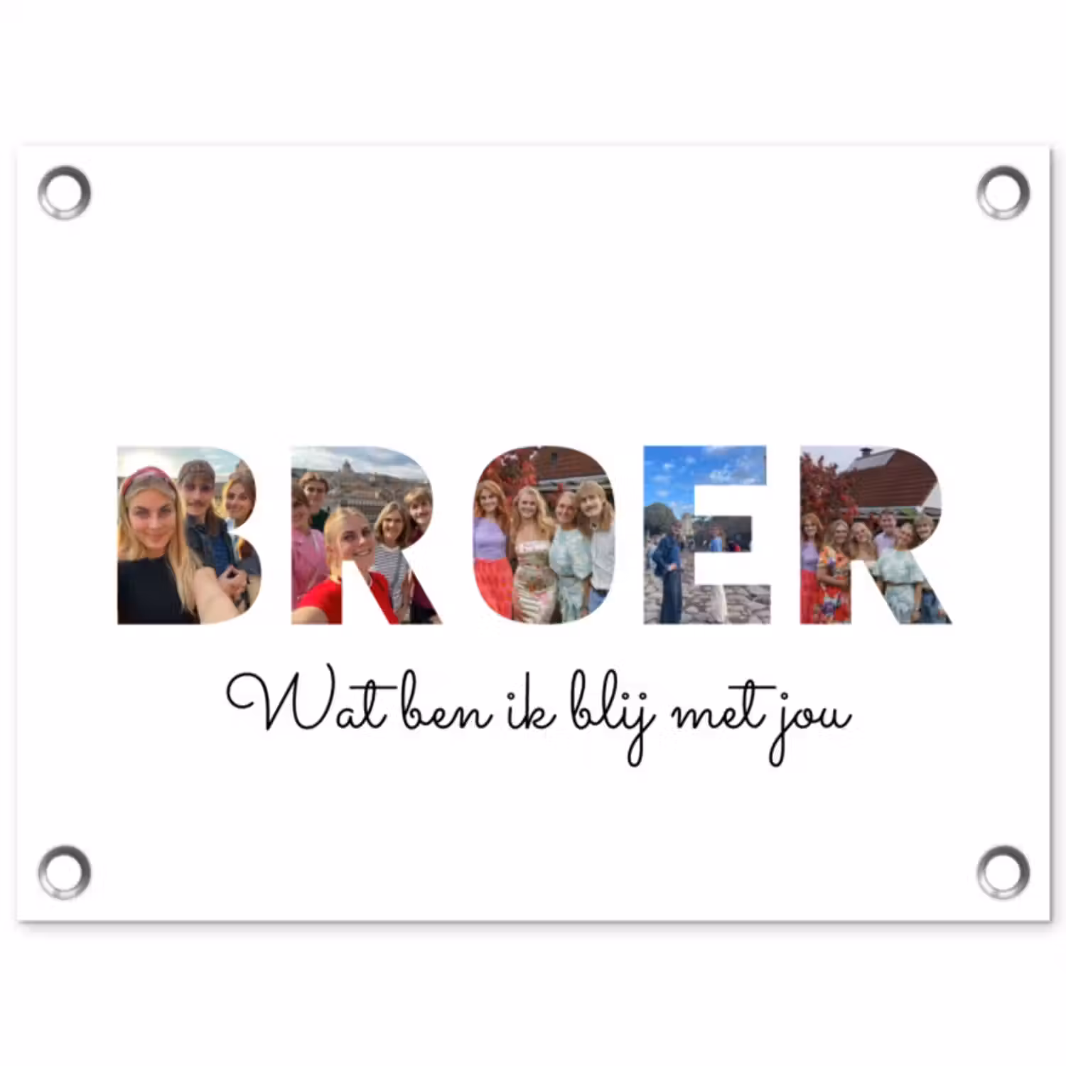 Gepersonaliseerde tuinposter - Broer - Lettercollage