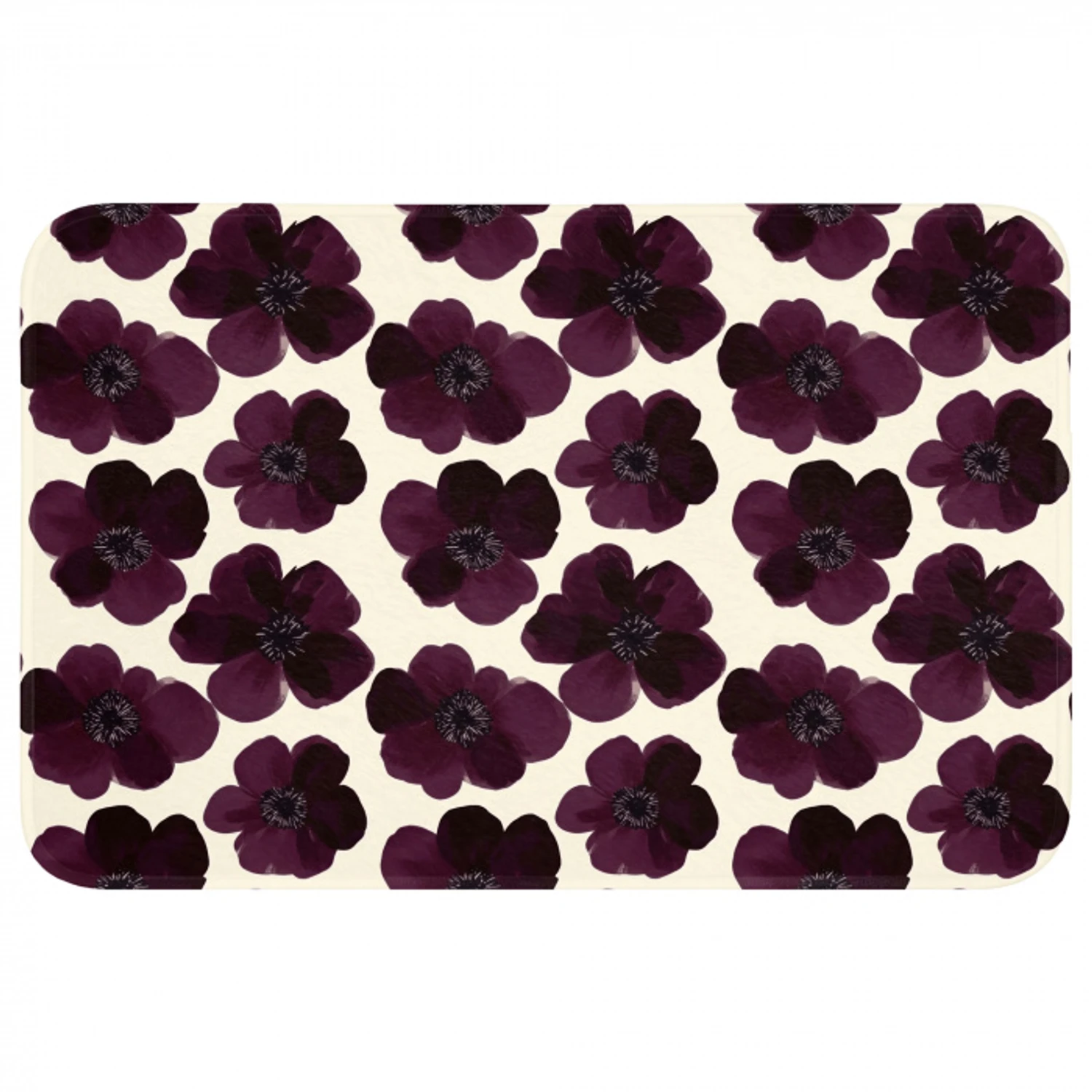 Bloemen - Aquarel - Paars Badmat klein 997 -3d
