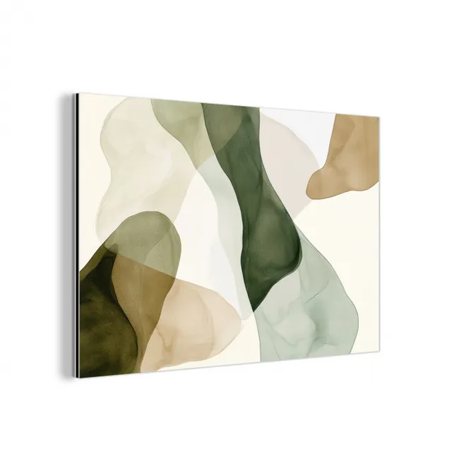 Japandi - Abstract - Groen aluminium wit klein -3d