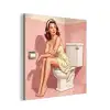 Roze - Retro - Vrouw aluminium wit klein -3d