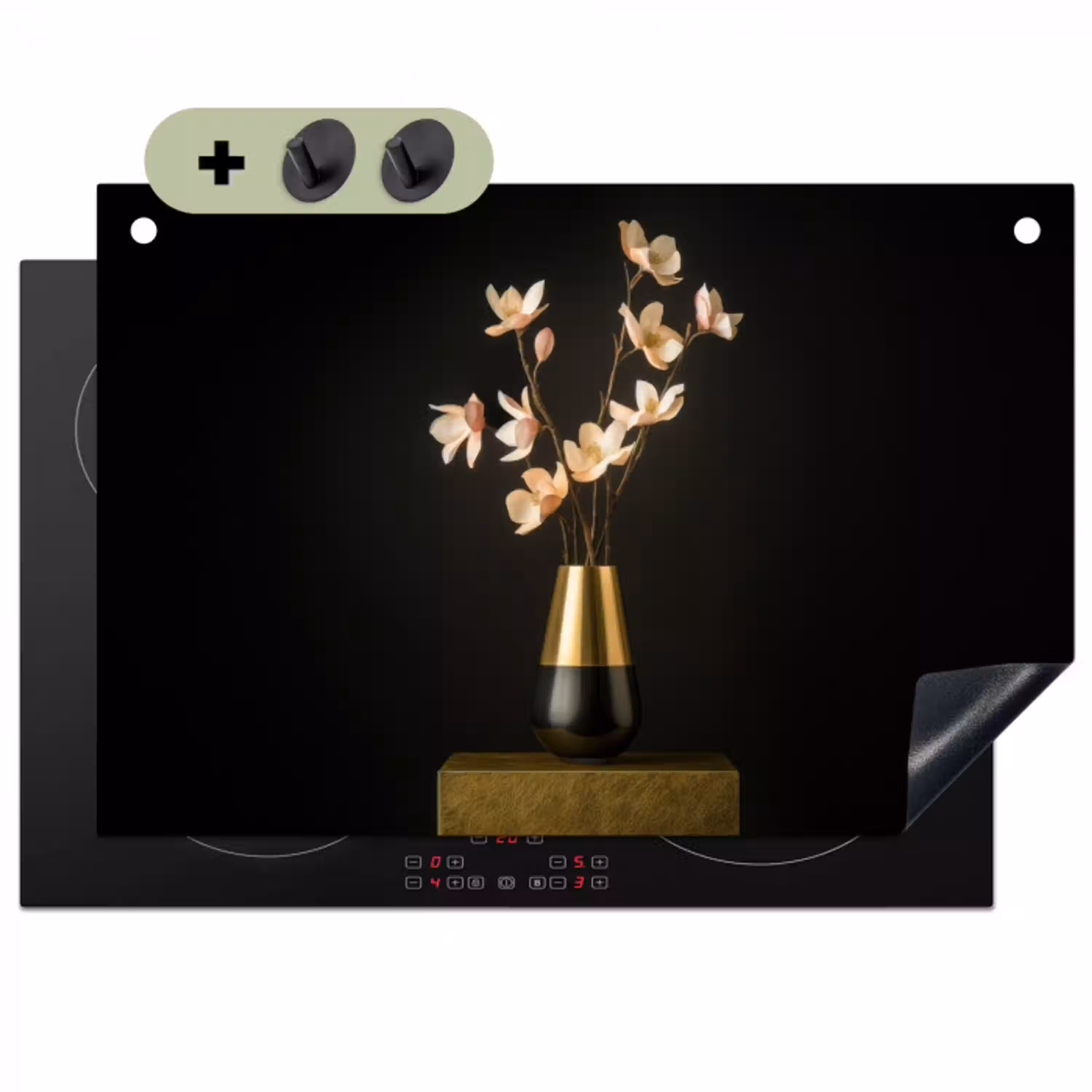 Sierlijk - Boeket - Goud - Vaas Inductie beschemer met haakjes klein -3d