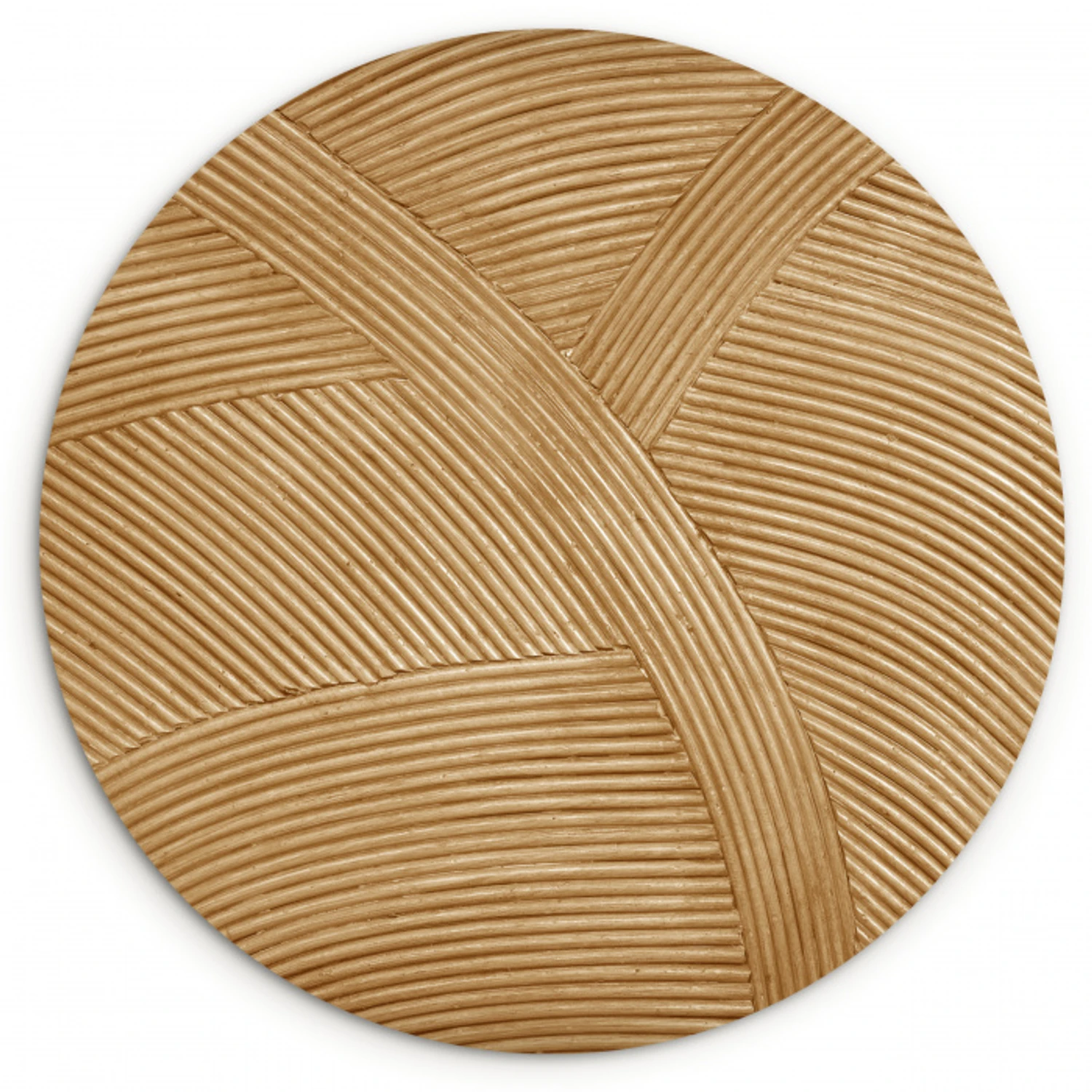 Structuur - Natuur - Kunst - Rotan Wandcirkel kunststof plaat 5mm dik klein -3d