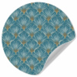 Symmetrisch - Patroon - Blauw Wandcirkel behangsticker klein 186 -3d