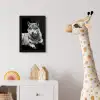 Wilde dieren - Wolf - Zwart - Wit fotolijst zwart zonder passe partout klein -usfeer4_kinderkamer