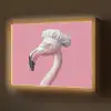 Flamingo - Roze - Koksmuts - Vogel Light Box met batterij (Wandlamp) middel -z3d_website