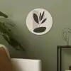 Plant - Beige - Japandi Akoestische PET Vilt - Rond klein -sfeer2