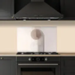 Minimalistisch - Cirkel - Lichtgrijs keuken achterwand spatscherm klein -sfeer1