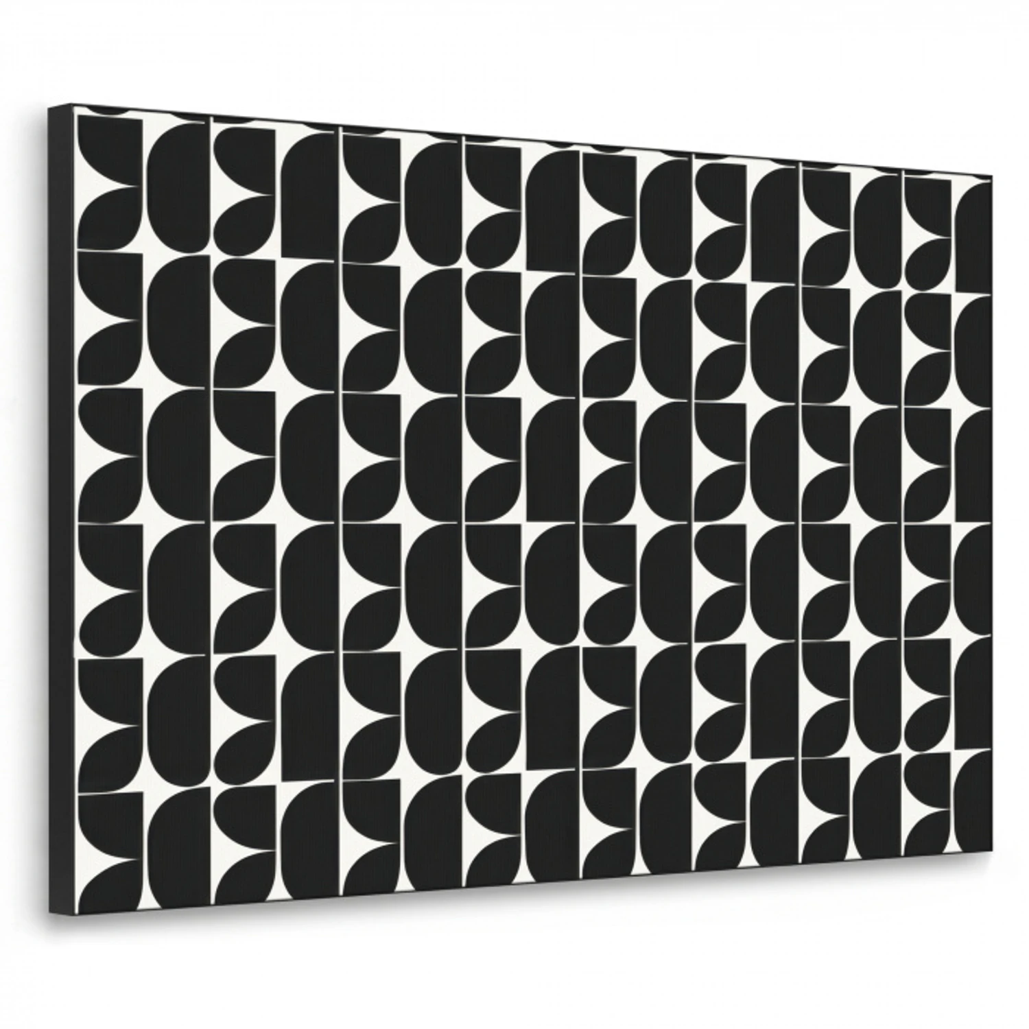 Modern - Geometrisch - Zwart Textielframe zwart klein 947 -3d