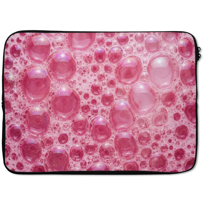 Roze - Schuim - Bubbels laptophoes neopreen klein -zkaufland3dotto