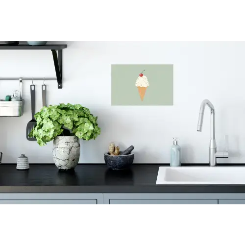 Illustratie - Ijsje - Spikkels - Kers Muursticker klein -keuken