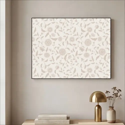 Sierlijk - Bloemen - Beige Textielframe zwart klein 947 -sfeer2