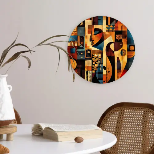 Figuren - Abstract - Symbolen Wandcirkel kunststof plaat 5mm dik klein -sfeer4