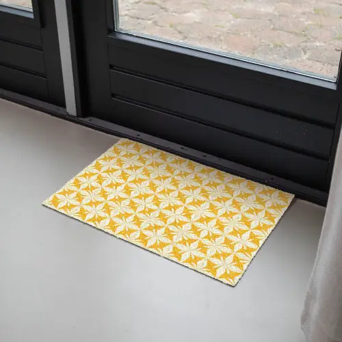 Patroon - Retro - Geel Deurmat klein 898 -sfeer2