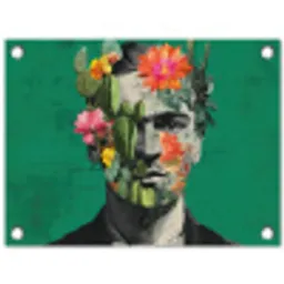 Man - Planten - Groen tuinposter los doek klein -3d