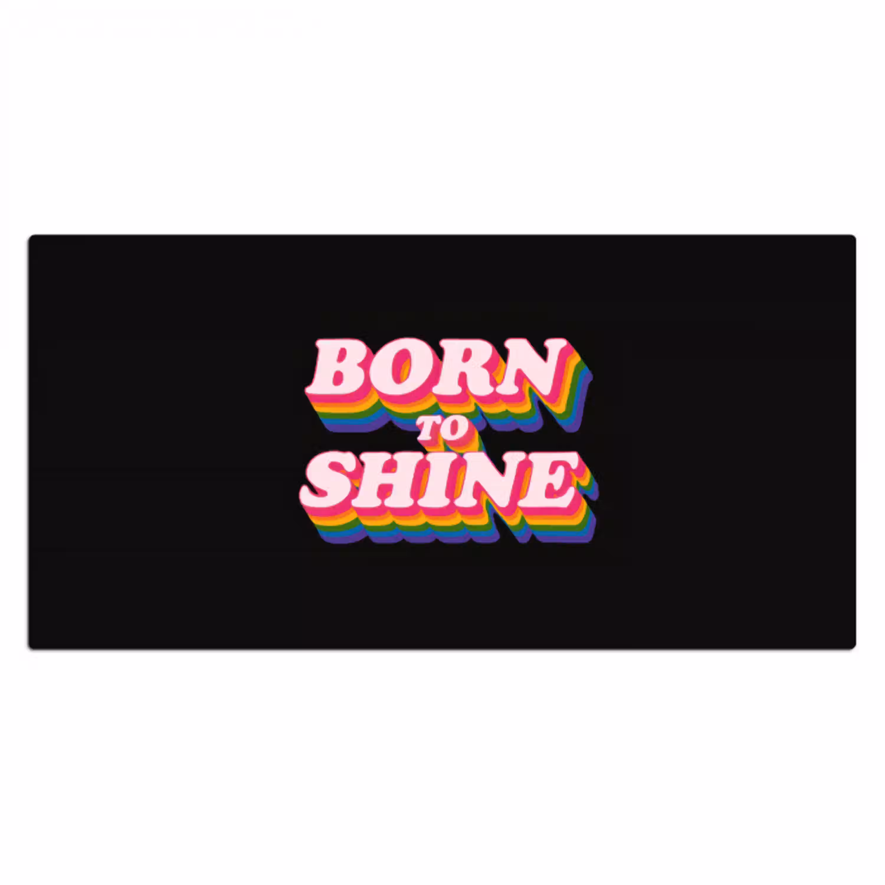 Quote - Regenboog - Roze - Zwart Muismat XXL klein -3d_leeg
