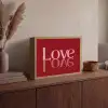 Love - Spiegeling - Rood Light Box met batterij (Wandlamp) middel -sfeer2