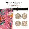 Roze - Bloemen - Wit - Oranje Wandkleed katoen klein -sfeer2