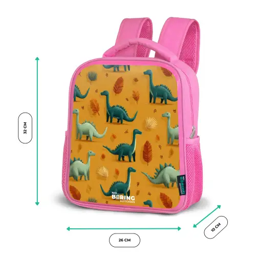 Dino - Dieren - Patroon Kinderrugzak - Roze middel -productfoto_formaten