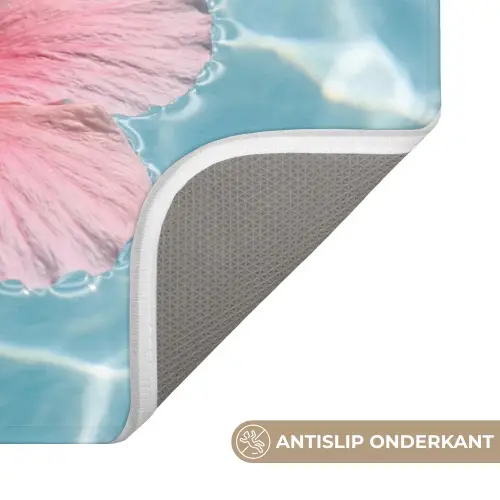 Hibiscus - Water - Roze WCmat klein -USP_AntislipNL