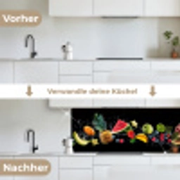 Splash - Fruit - Zwart keuken achterwand 2 middel -voor-na_DE